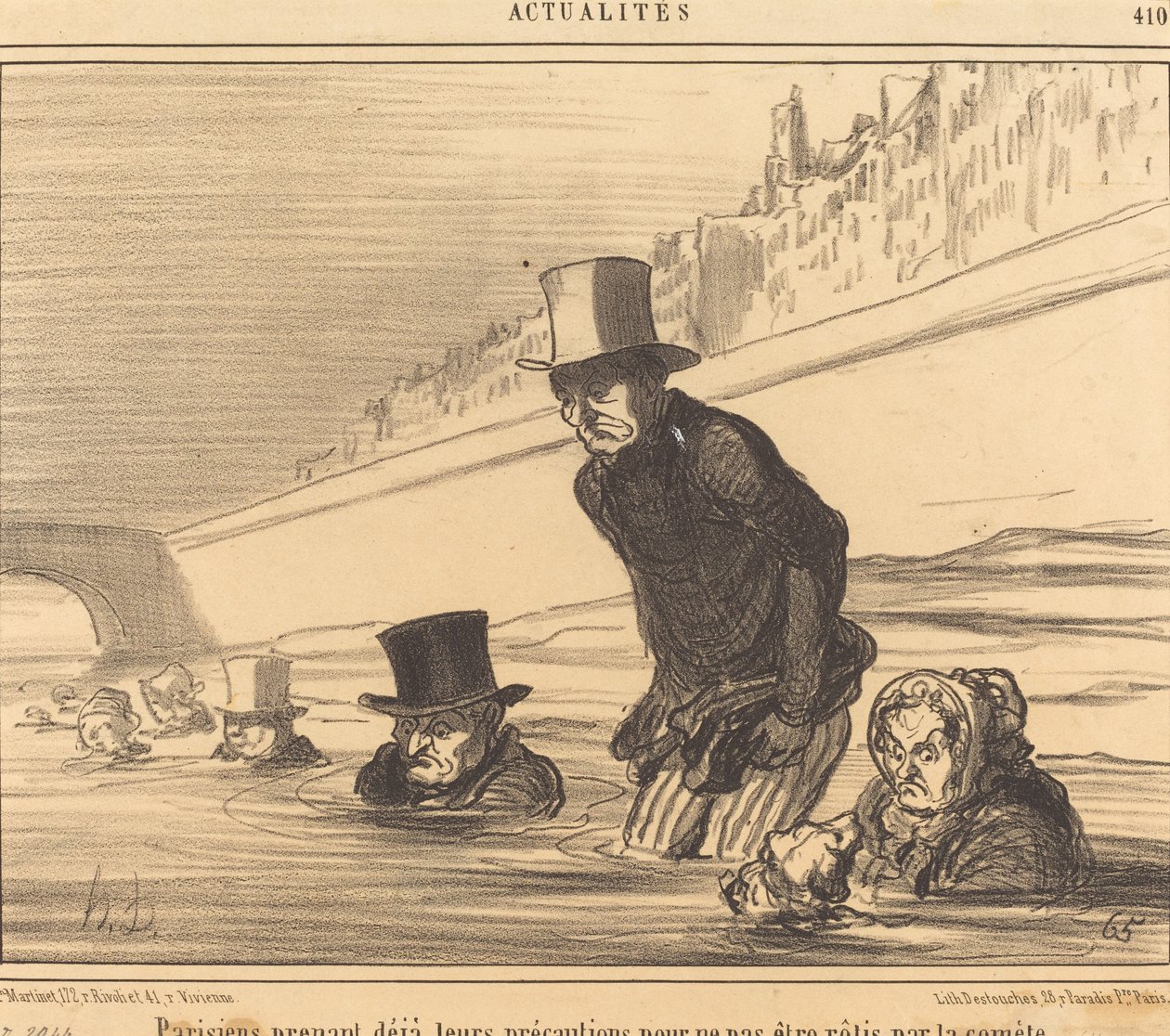 Pariser nehmen... ihre Vorsichtsmaßnahmen... von Honoré Daumier