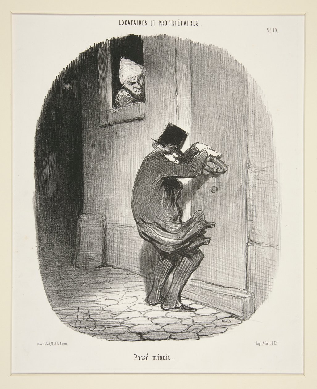 Nach Mitternacht, aus Locataires et Proprietaires von Honoré Daumier