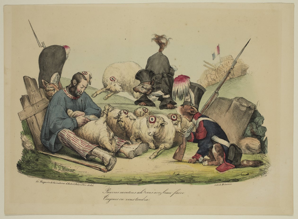 Arme Schafe Ah! Ihr könnt tun, was ihr wollt... immer werdet ihr geschoren von Honoré Daumier
