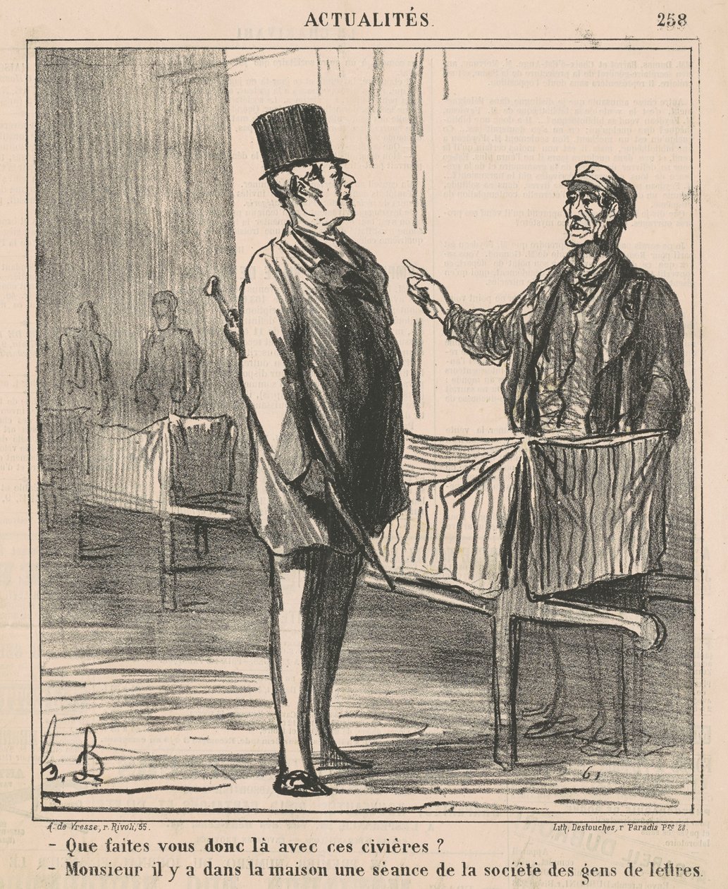 Was machst du da mit diesen Tragen von Honoré Daumier