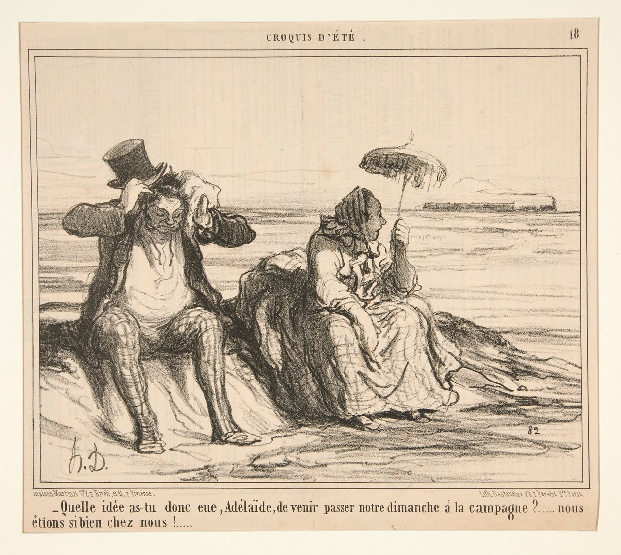 Welche Idee hattest du, Adelaide, hierher zu kommen von Honoré Daumier