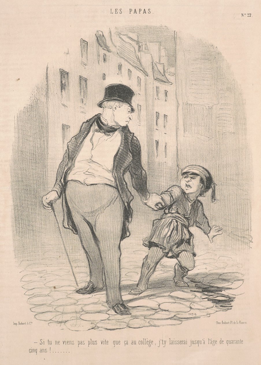 Wenn du nicht mehr als das zur Schule kommst ... von Honoré Daumier