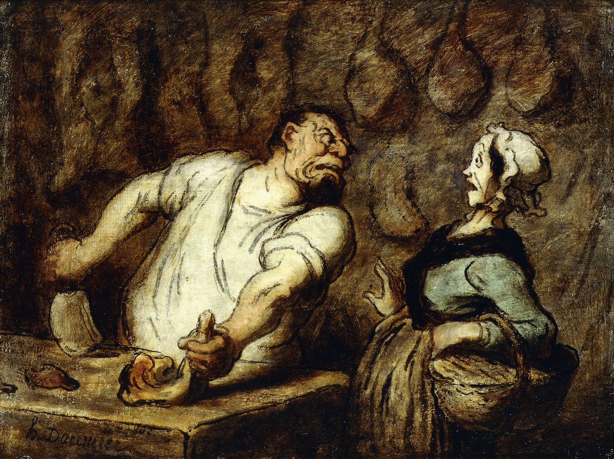 Der Metzger auf dem Montmartre-Markt, 1857-58 von Honoré Daumier