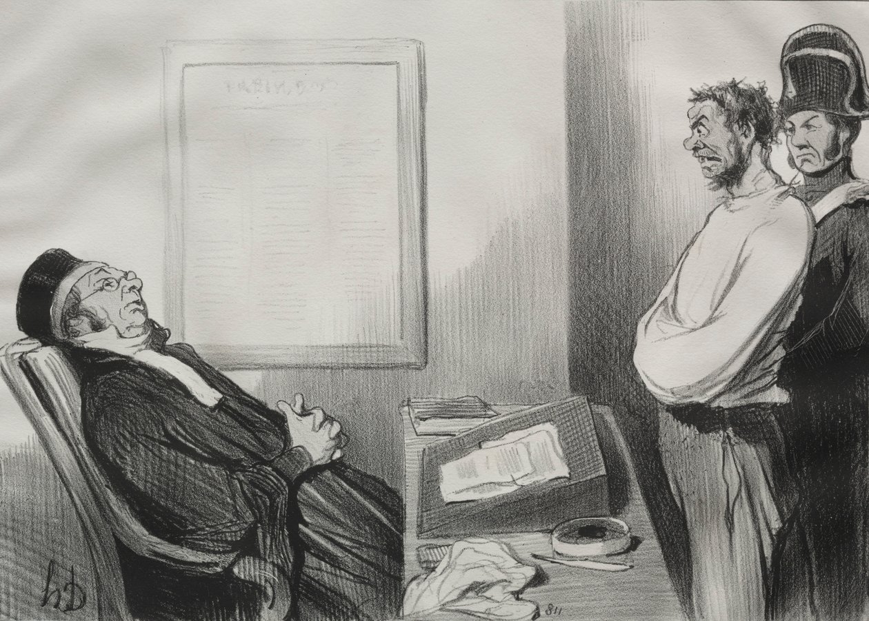 Die Männer der Gerechtigkeit, Platte 15: Du warst hungrig... Das ist kein Grund..., 1845 von Honoré Daumier