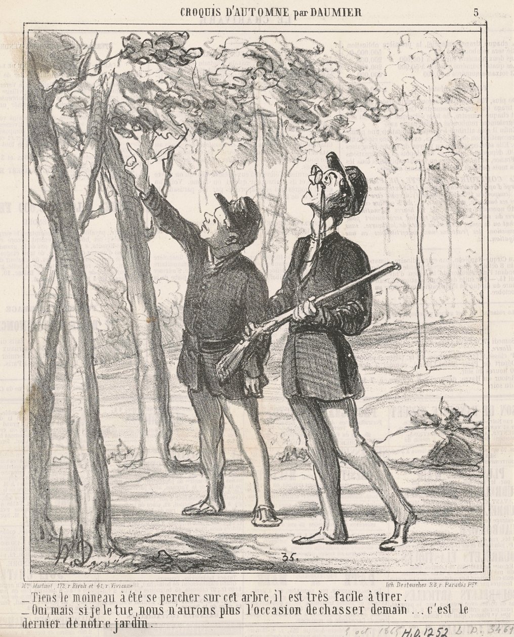 Schau, der Spatz ist weggeflogen von Honoré Daumier