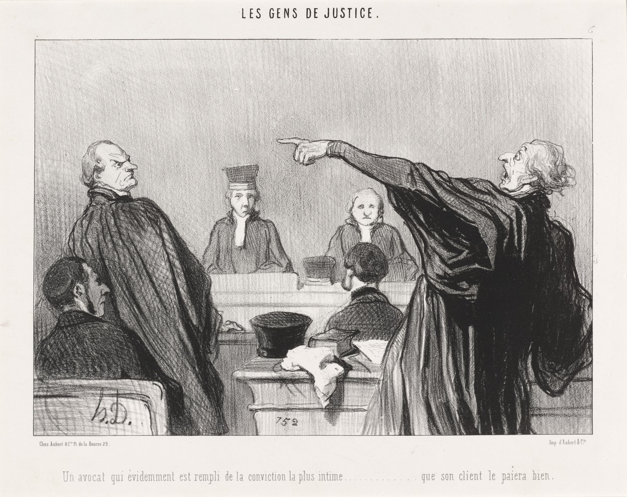 Ein Anwalt, der... erfüllt von der inneren Überzeugung... von Honoré Daumier