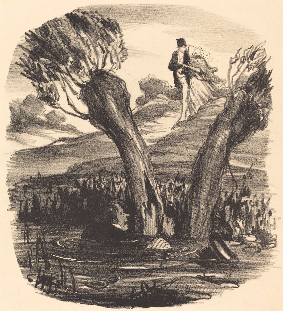Ein Ehemann verbrannt vom Feuer der Eifersucht von Honoré Daumier