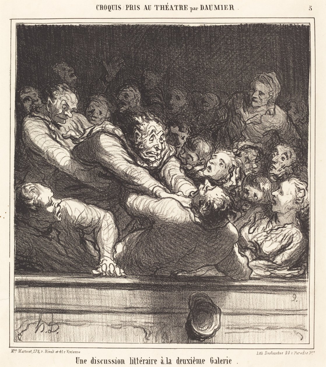 Eine literarische Diskussion in der zweiten Galerie von Honoré Daumier
