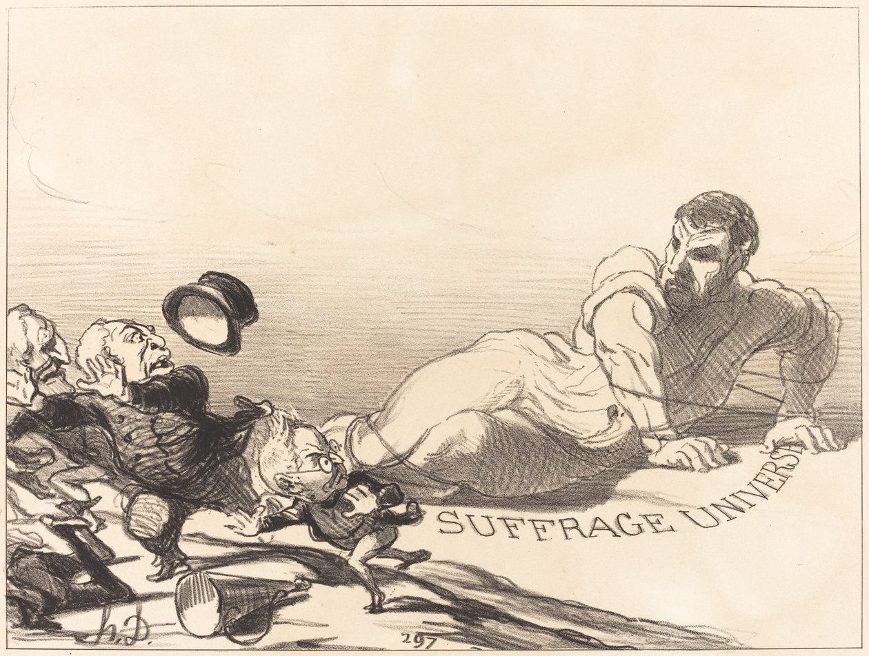 Eine Panik der Lilliputaner... von Honoré Daumier