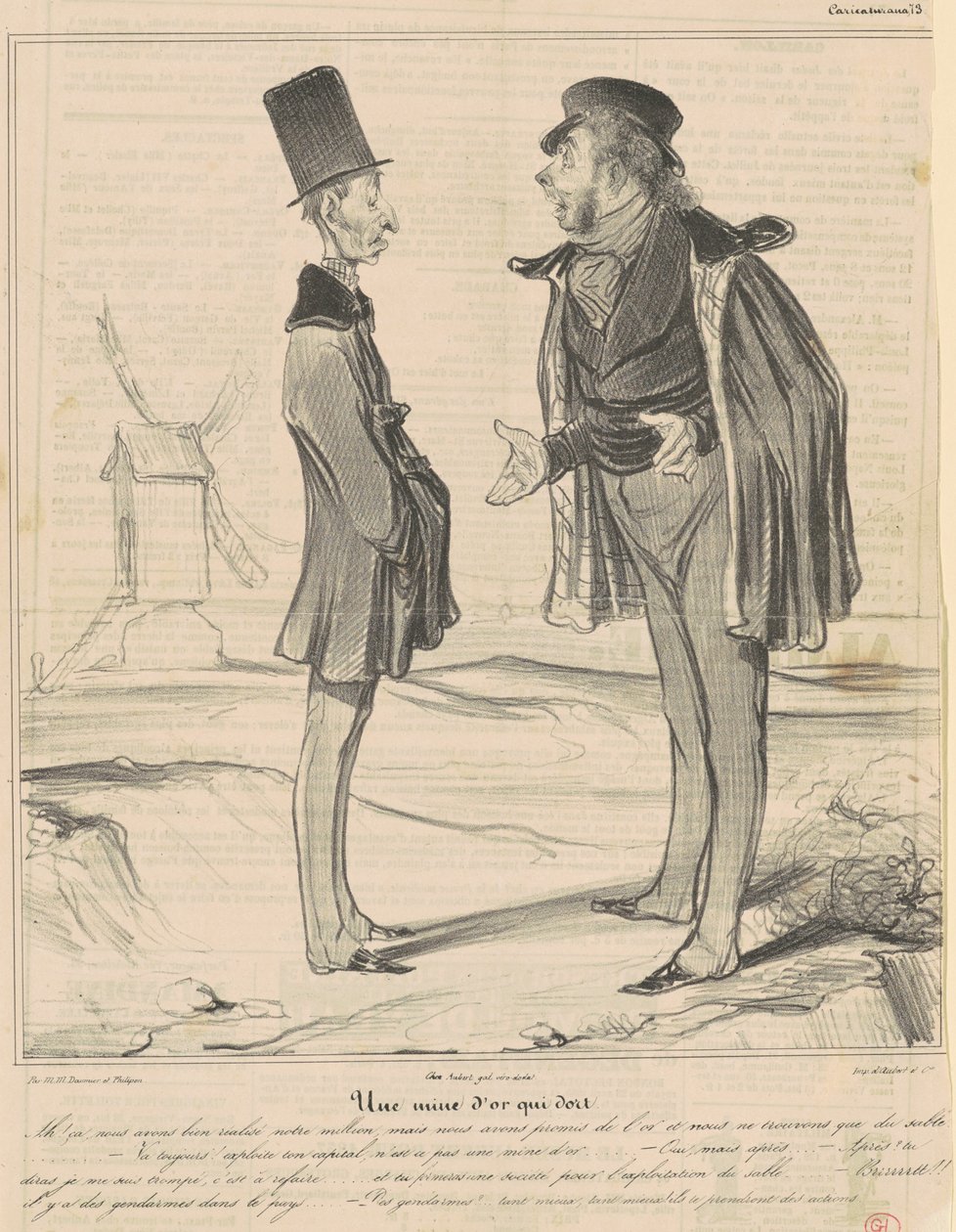Eine schlafende Goldmine von Honoré Daumier
