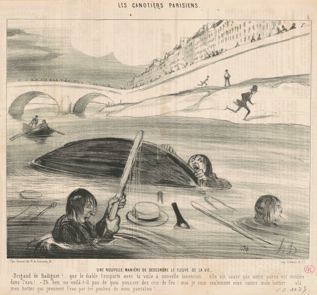 Eine neue Art, den Fluss des Lebens hinunterzugehen von Honoré Daumier
