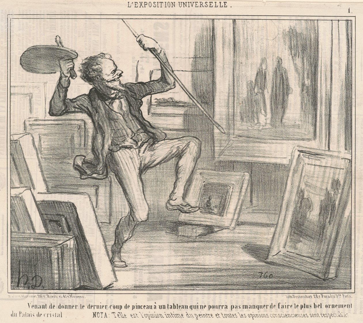 Venant de donner le dernier coup de pinceau ... von Honoré Daumier