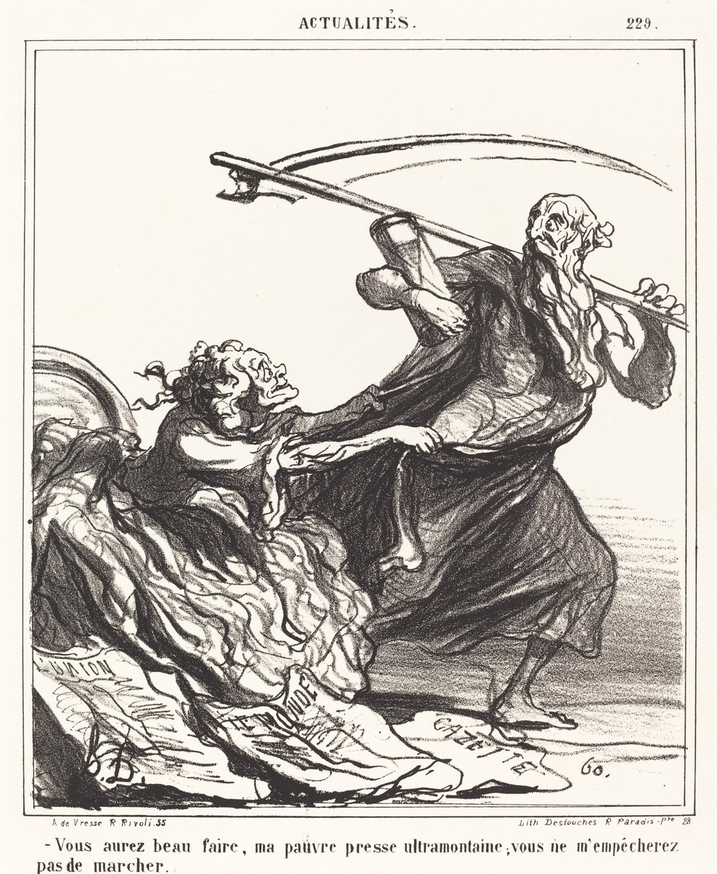 Vous aurez beau faire, ma pauvre presse... von Honoré Daumier