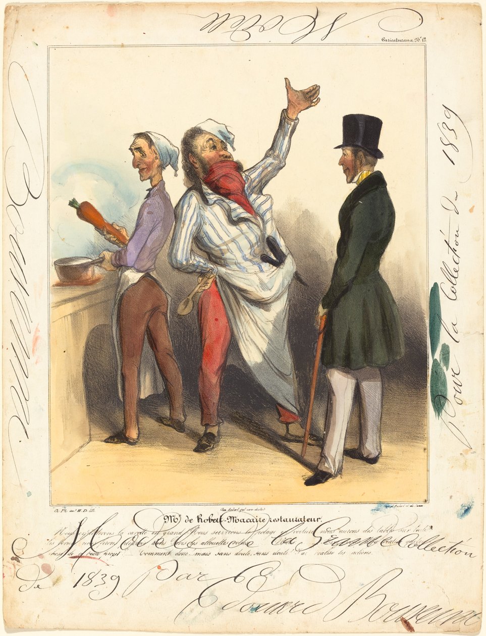 Herr de Robert Macaire Restaurateur von Honoré Daumier and Edouard Bouvenne