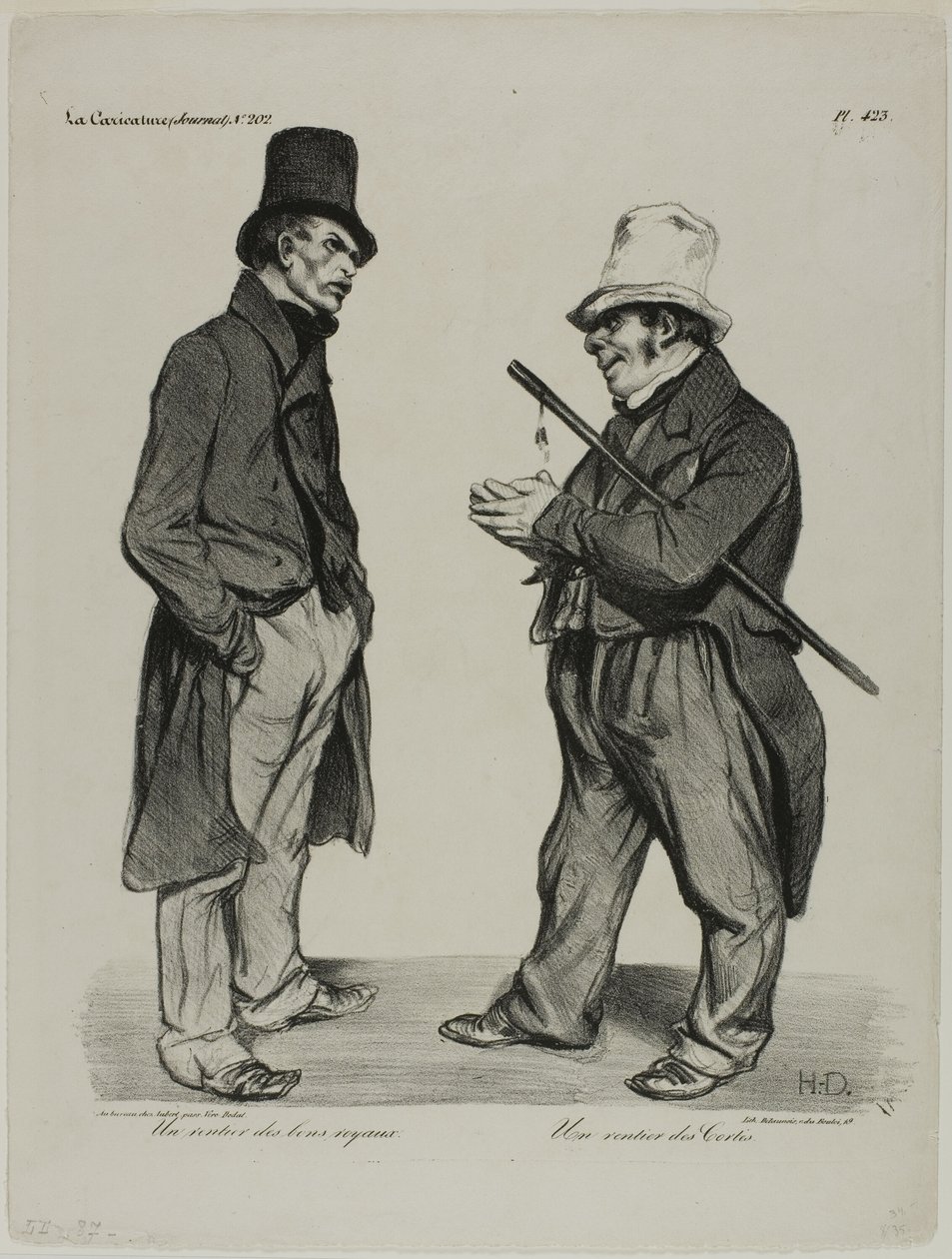 Ein Investor von spanischen Cortes-Anleihen. Ein Investor von spanischen Staatsanleihen, Platte 423 von Honoré Victorin Daumier
