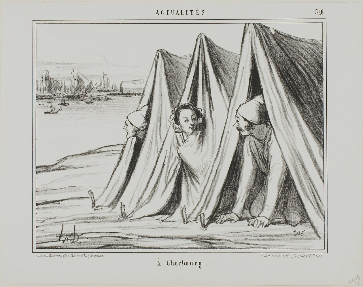 In Cherbourg, Platte 546 aus Actualités von Honoré Victorin Daumier