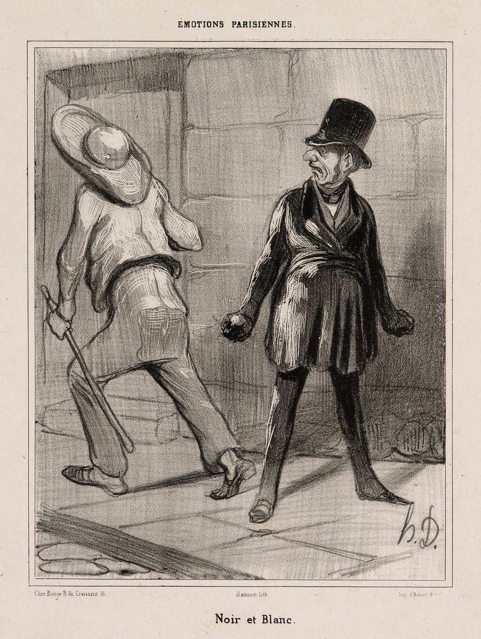 Schwarz und Weiß, Tafel 23 aus Émotions Parisiennes von Honoré Victorin Daumier