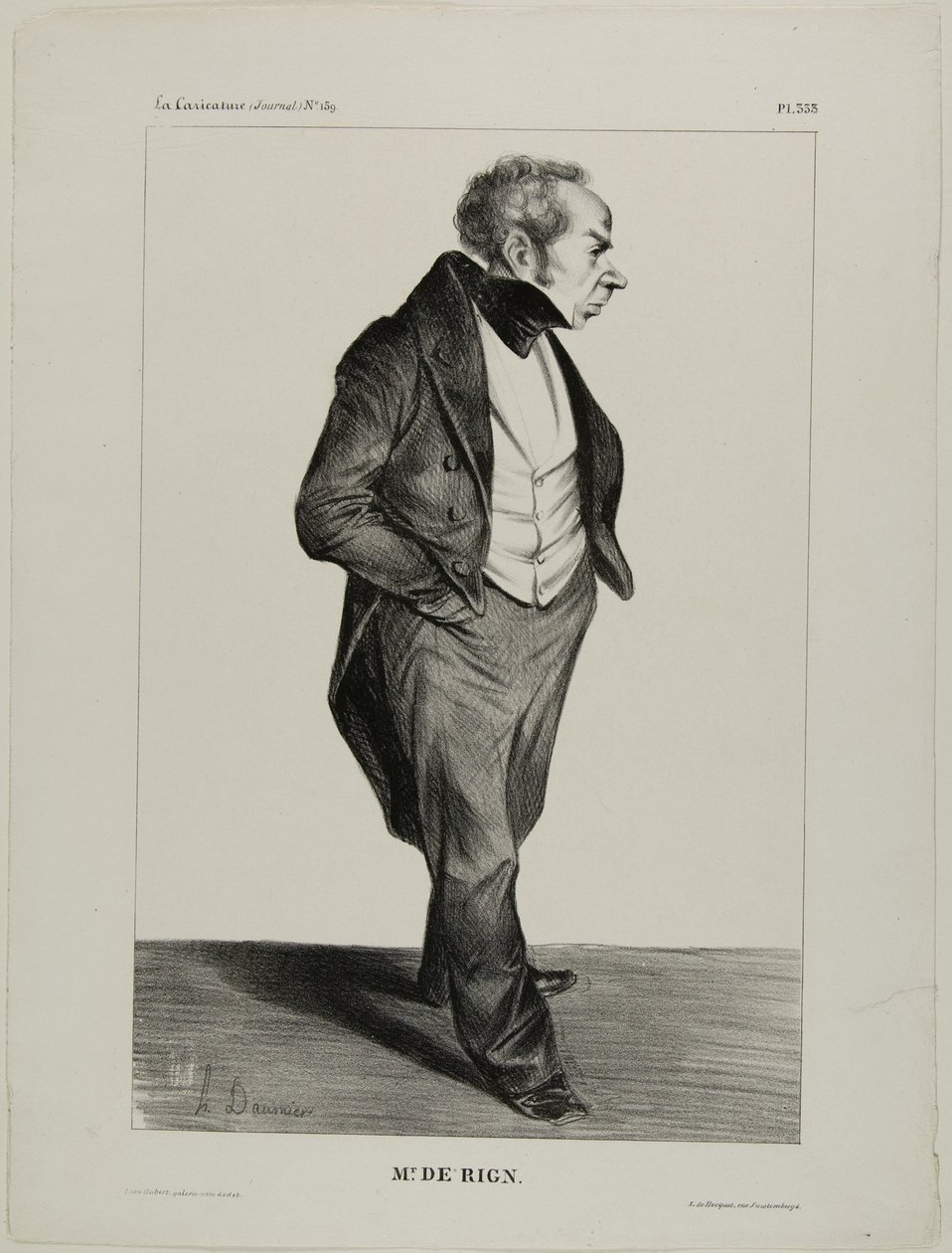 Herr De Rign, Platte 333 aus Célébrités de la Caricature von Honoré Victorin Daumier