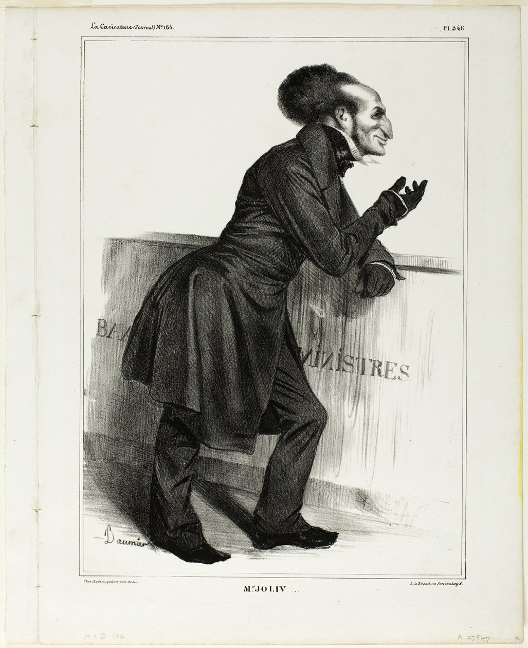Herr Joliv...., Platte 346 aus Célébrités de la Caricature von Honoré Victorin Daumier