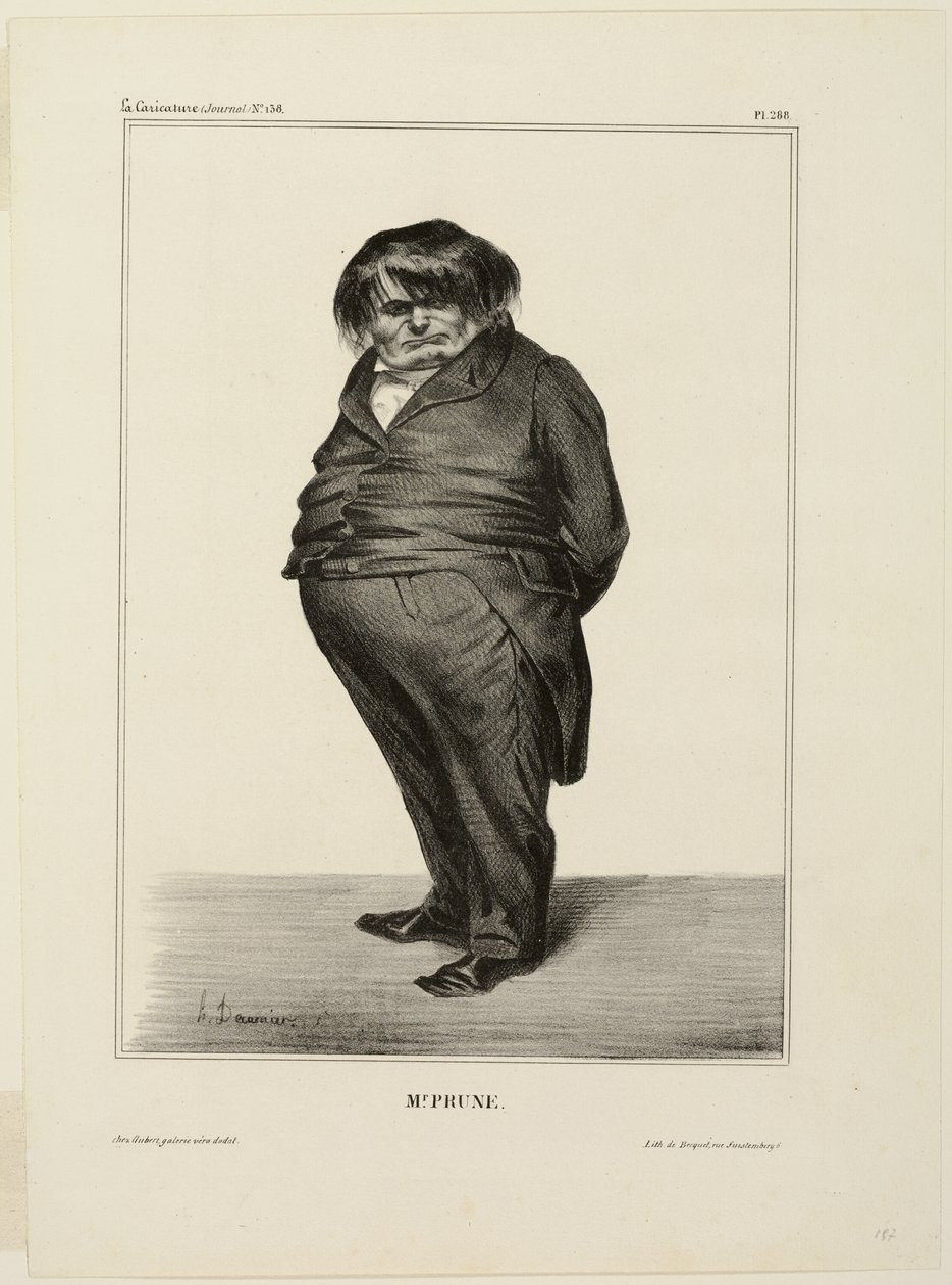 Herr Prune, Tafel 288 aus Célébrités de la Caricature von Honoré Victorin Daumier