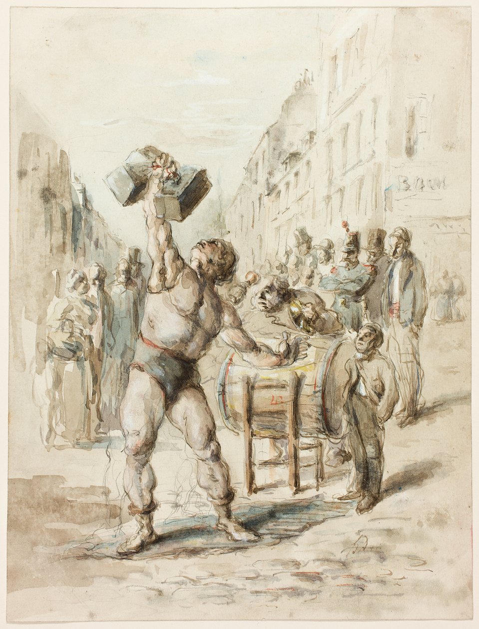 Der Gewichtheber von Honoré Victorin Daumier: Kunstdruck
