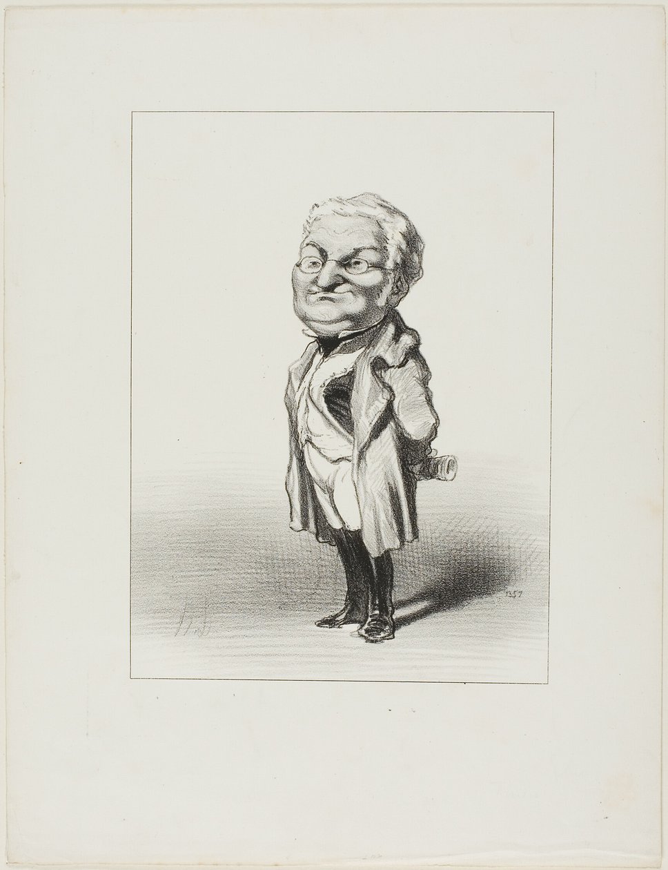 Thiers. Bürger Thiers probiert den neuen Frack an, den Babin ihm gerade geschickt hat, Platte 4 aus Les Représentans Représentés von Honoré Victorin Daumier