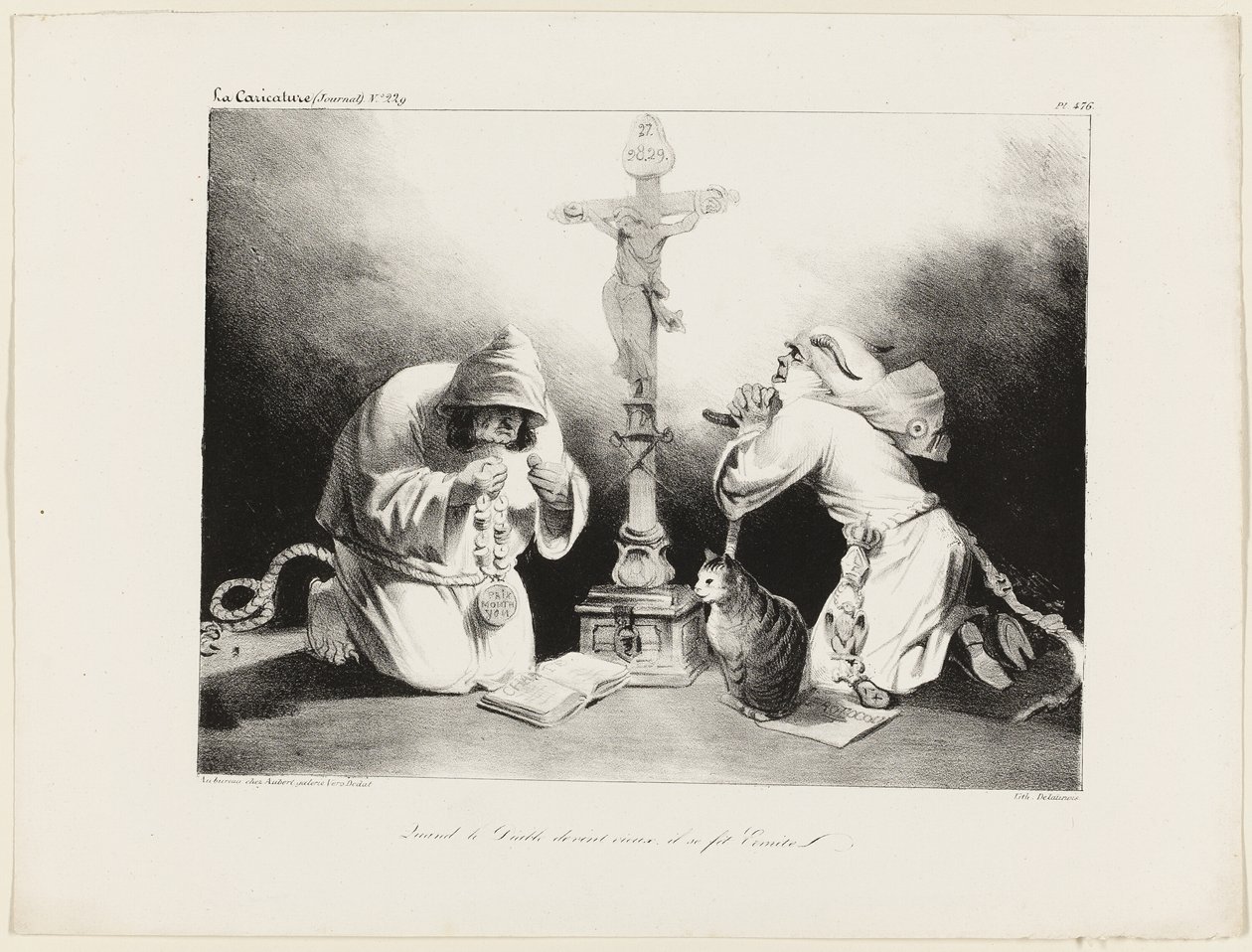 Als der Teufel alt wurde, wurde er ein Einsiedler, Platte 476 von Honoré Victorin Daumier