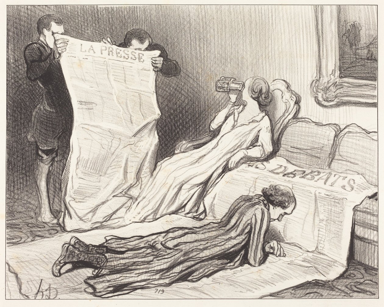 Abonnenten erhalten ihre Zeitung... von Honoré Daumier