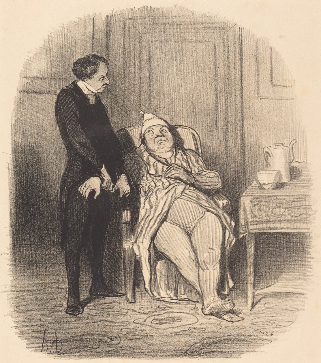 Ah! Doktor... ich glaube... ich bin lungenkrank! von Honoré Daumier