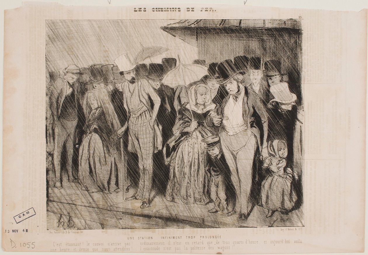 Eine endlose Wartezeit am Bahnhof von Honoré Daumier