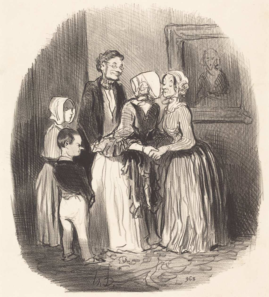 Zum neuen Jahr, Besuch... bei Tante Rabourdin von Honoré Daumier