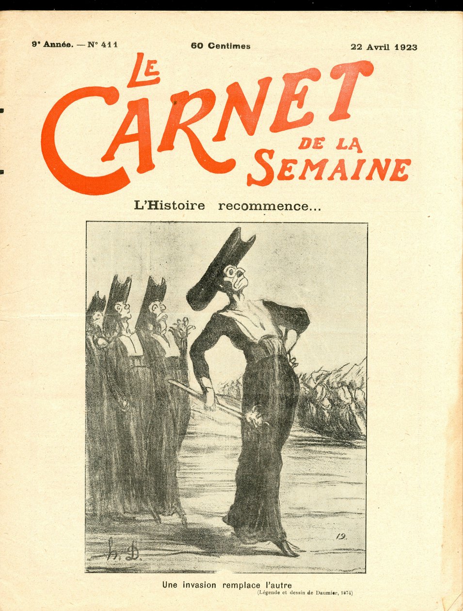 Cover von „Le Carnet de la semaine“, satirisch in Schwarz-Weiß von Honoré Daumier