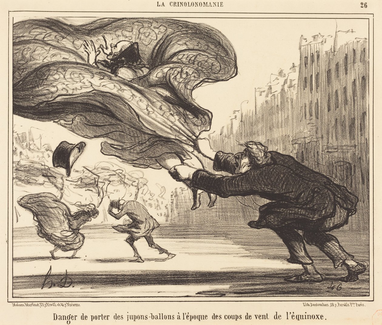 Gefahr, Ballonröcke zu tragen... von Honoré Daumier