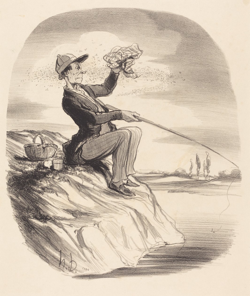 Die Unannehmlichkeit, angeln zu gehen... von Honoré Daumier