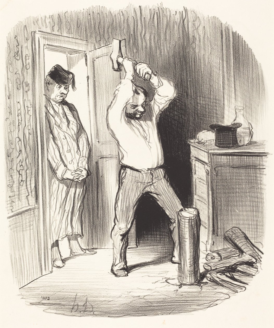 Ist es Gott erlaubt... Holz zu spalten... von Honoré Daumier
