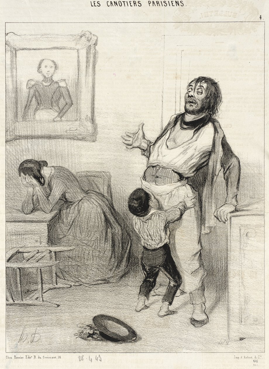 Ist es erlaubt, in einem solchen Zustand aus Bercy zurückzukehren... von Honoré Daumier