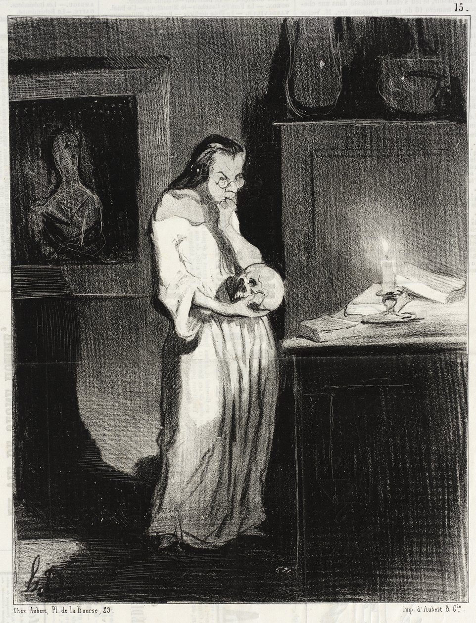 Humanitäre Schriftstellerin, die sich dem Menschen hingibt... von Honoré Daumier
