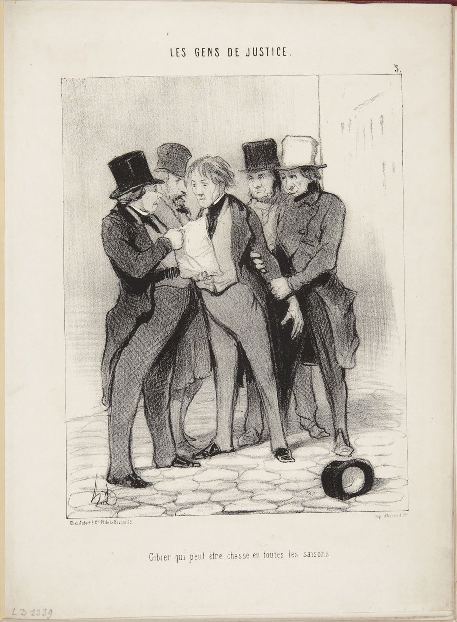 Wild, das zu allen Jahreszeiten gejagt werden kann von Honoré Daumier