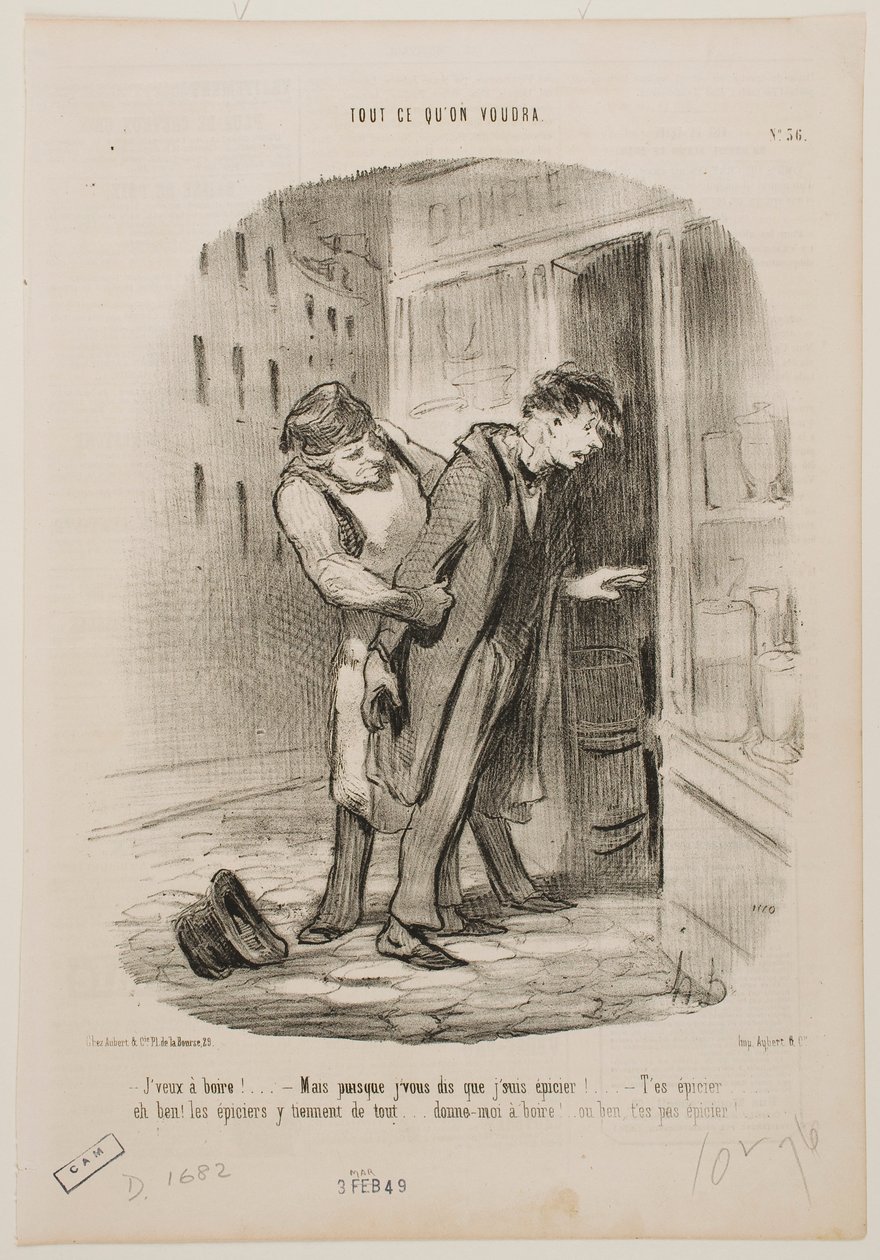Ich möchte etwas trinken. von Honoré Daumier