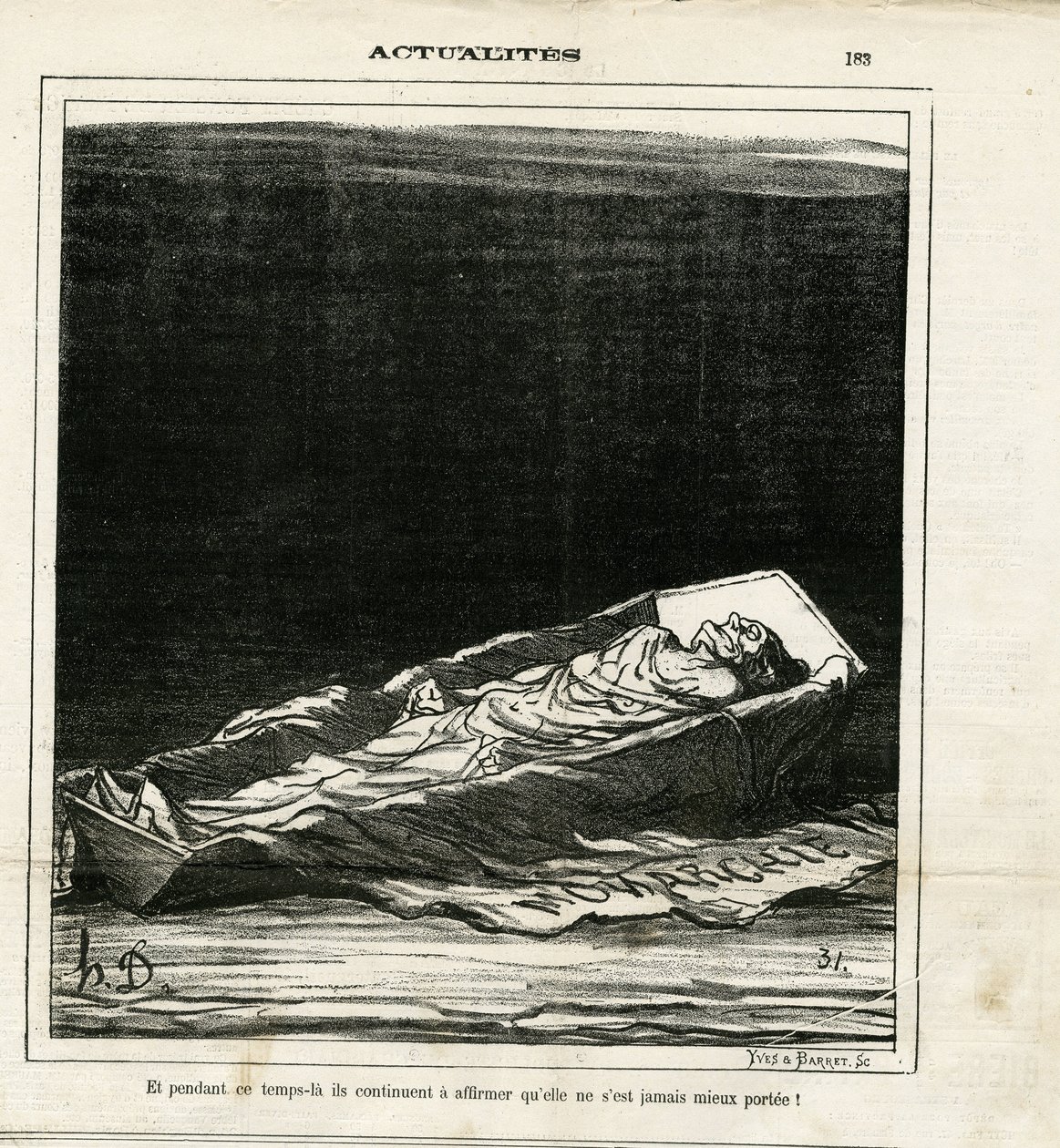 Illustration von Honoré Daumier (1808-1879) in Le Charivari von Honoré Daumier