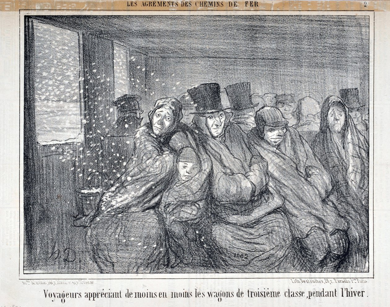 Illustration für die Serie "Les Agrements des Chemin de fer" von Honoré Daumier