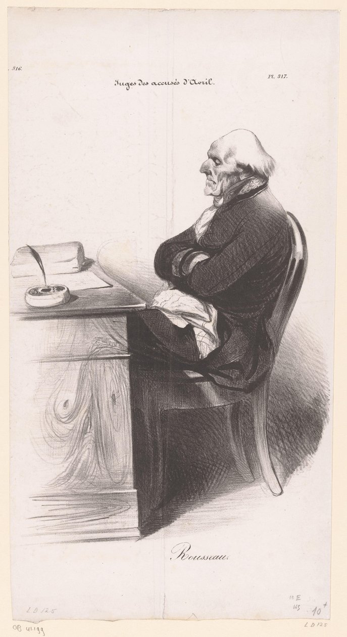 Karikatur von Jean-Joseph Rousseau von Honoré Daumier