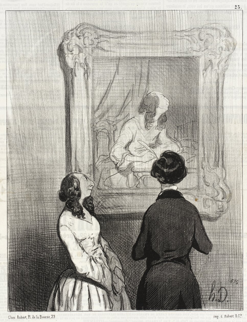 Der Künstler hat mich dargestellt, während ich schreibe... von Honoré Daumier