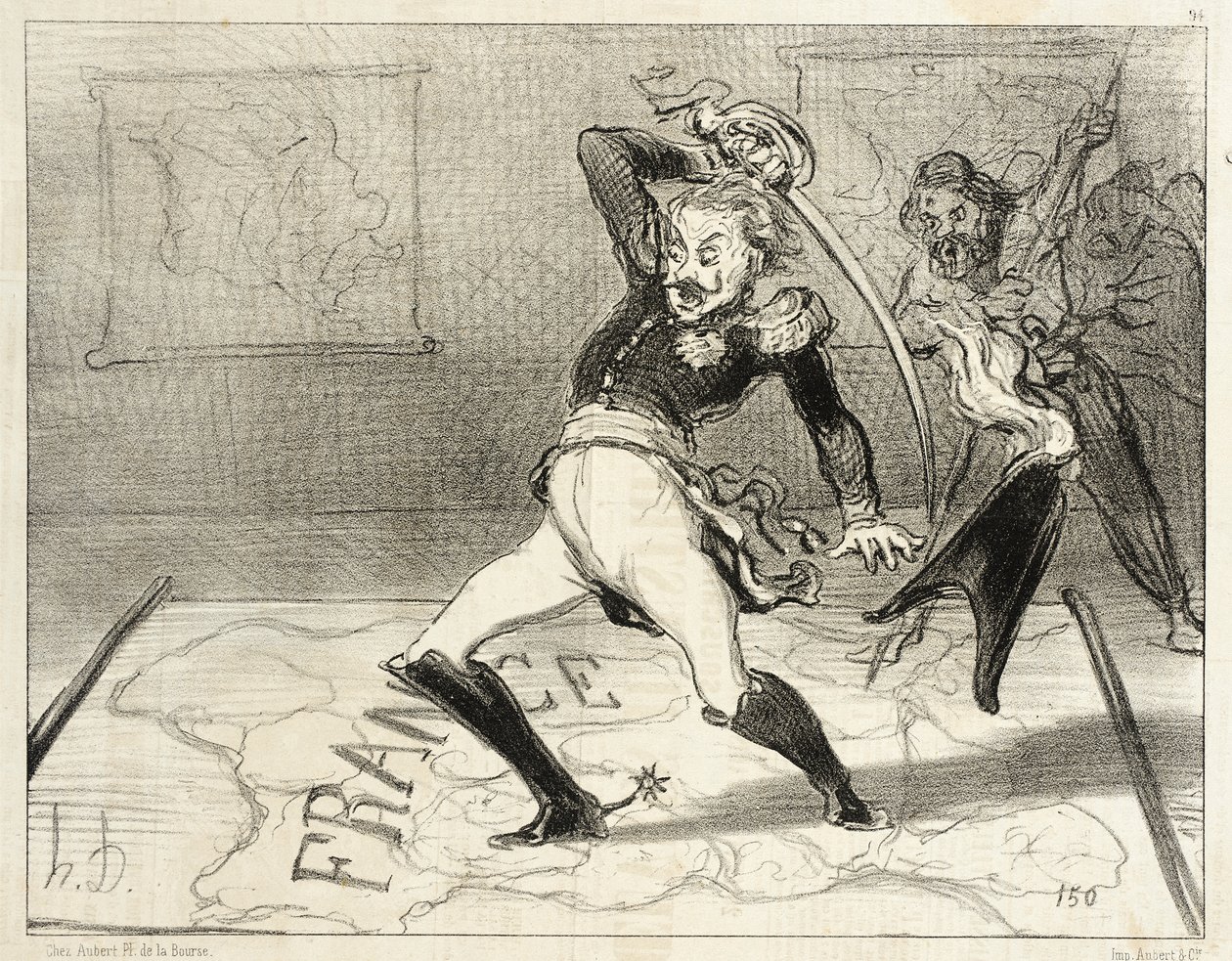 Der Kaiser Nikolaus arbeitet in seinem Kabinett von Honoré Daumier