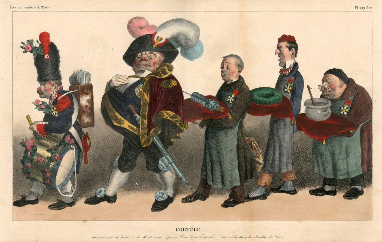 La Caricature (1830) politisch, Satirisch in Farben von Honoré Daumier