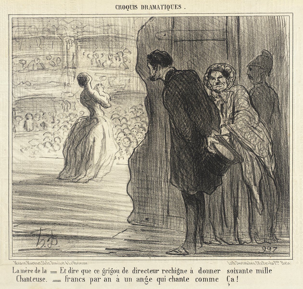 Die Mutter der Sängerin von Honoré Daumier