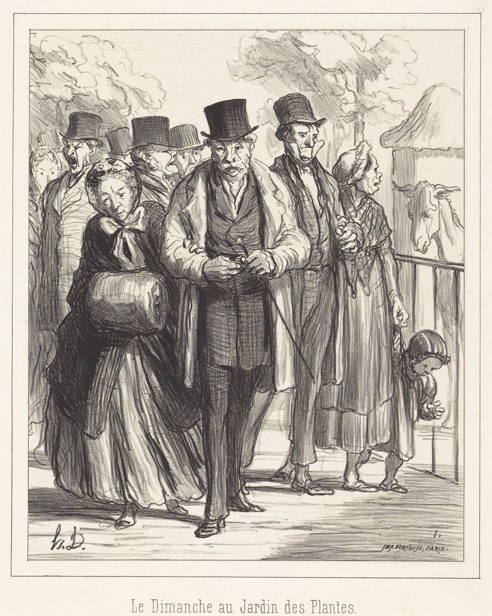 Der Sonntag im Jardin des Plantes von Honoré Daumier