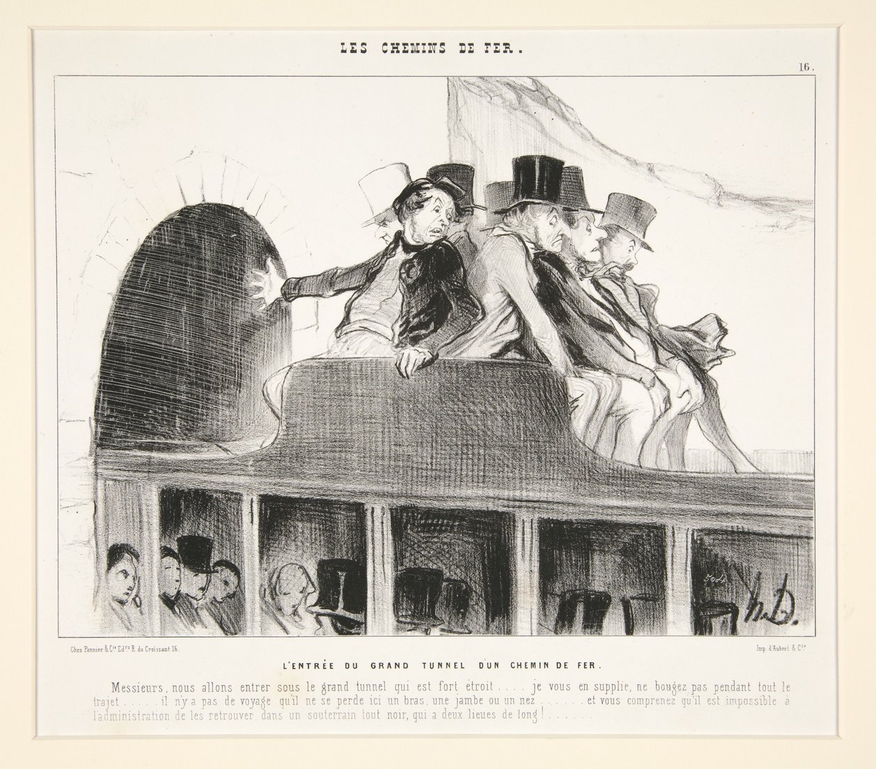 Der Eingang des großen Tunnels einer Eisenbahn, aus Les Chemins de Fer, in Le Charivari, 22. März 1844 von Honoré Daumier