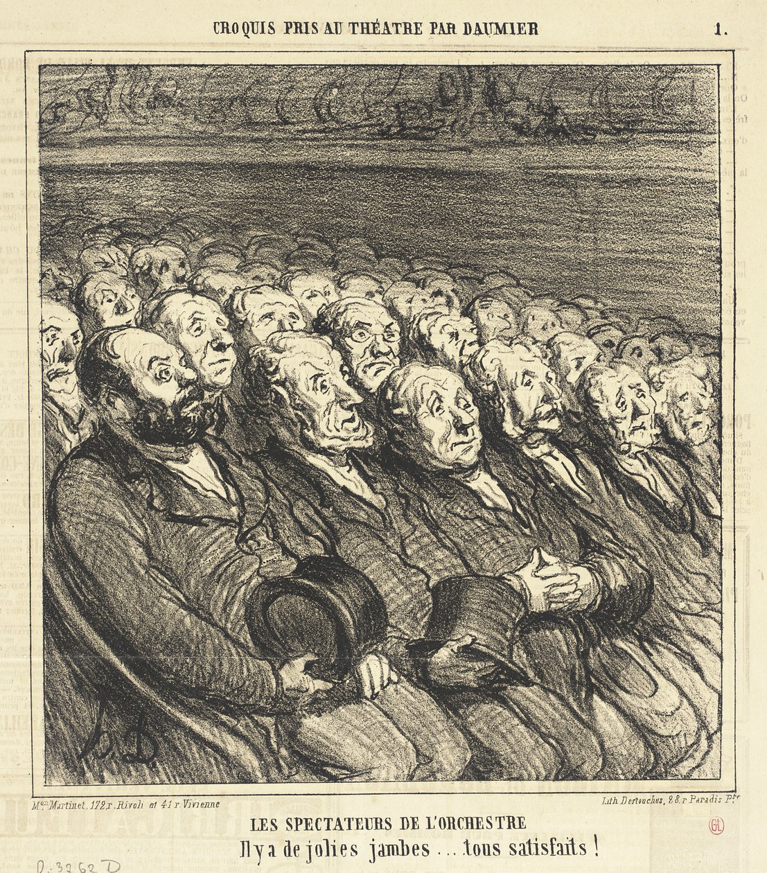 Die Zuschauer des Orchesters von Honoré Daumier
