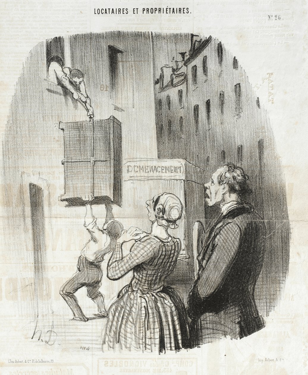 Nächtlich umherziehende Mieter von Honoré Daumier